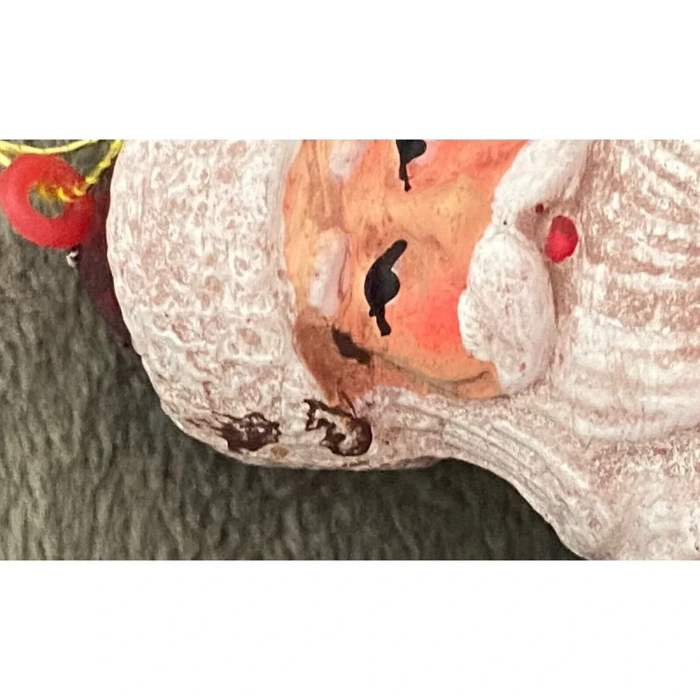 Vintage Lot of 6 Silvestri Hard Plastic Father Christmas Santa Claus Ornaments